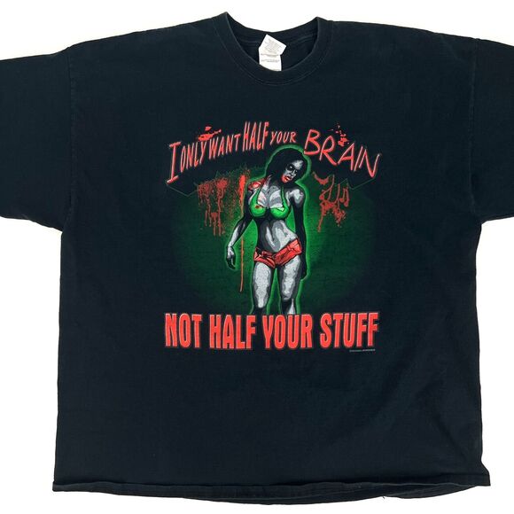 I Only Want Half Your Brain Not Half Your Stuff G.A.T. Guns T Shirt Gildan - Picture 1 of 10